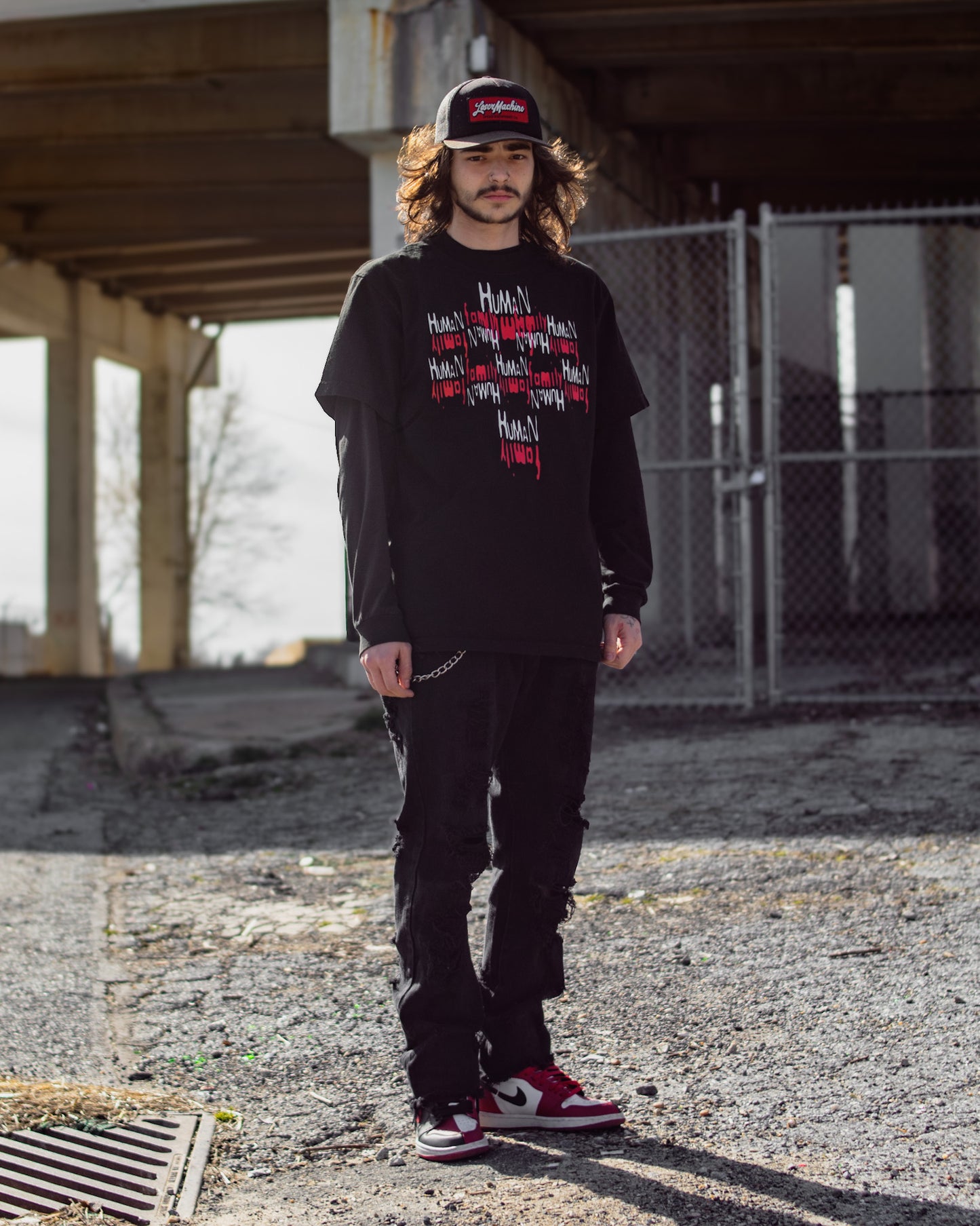 HUMAN FAMILY 3 EYED SKULL BULKY TEE